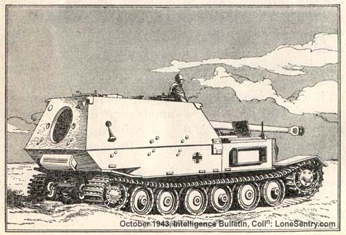 [Figure 1b. - New German Heavy Self-propelled Gun (side and rear view)]